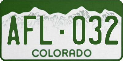 CO license plate AFL032