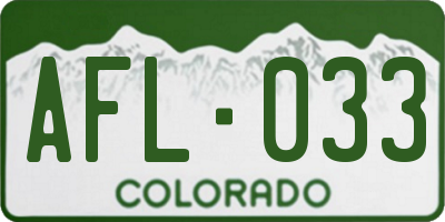 CO license plate AFL033