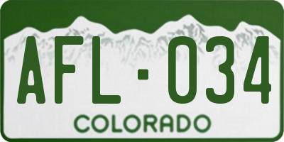 CO license plate AFL034