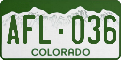 CO license plate AFL036