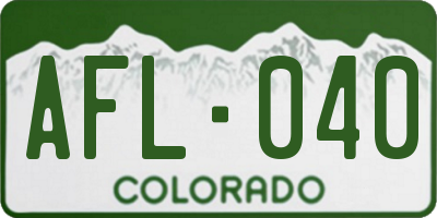 CO license plate AFL040