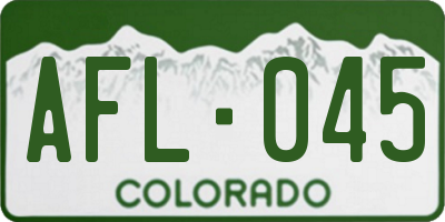 CO license plate AFL045
