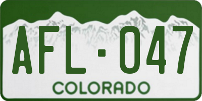 CO license plate AFL047