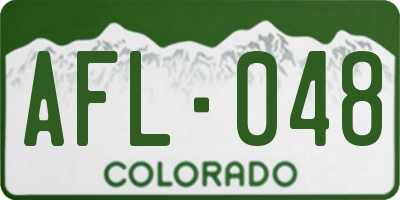 CO license plate AFL048