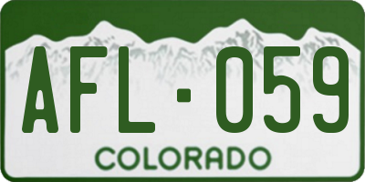 CO license plate AFL059
