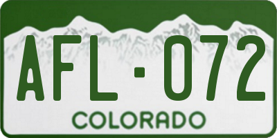 CO license plate AFL072
