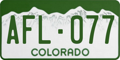 CO license plate AFL077