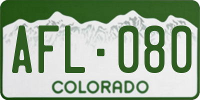 CO license plate AFL080