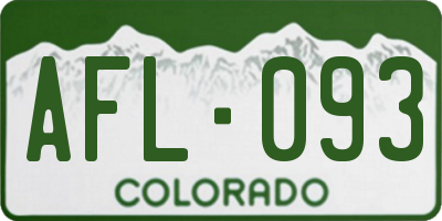 CO license plate AFL093