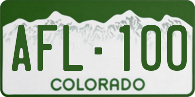 CO license plate AFL100