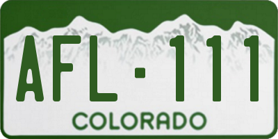 CO license plate AFL111