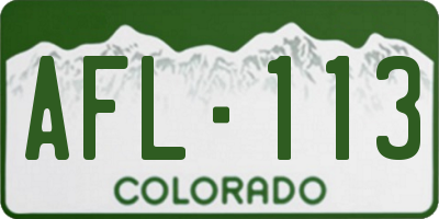 CO license plate AFL113