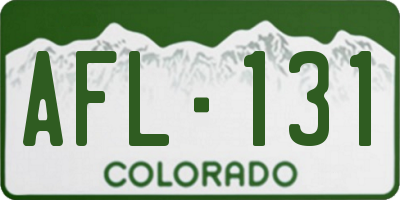 CO license plate AFL131