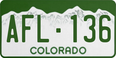 CO license plate AFL136