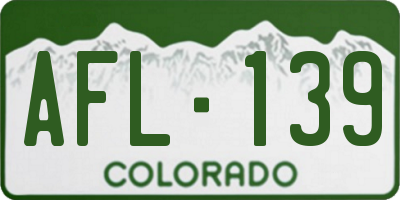 CO license plate AFL139