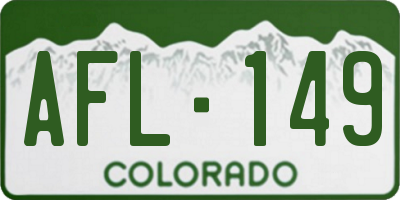 CO license plate AFL149