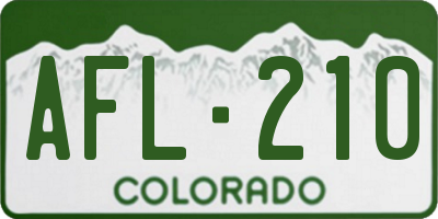 CO license plate AFL210
