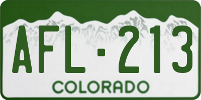 CO license plate AFL213