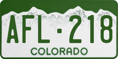 CO license plate AFL218
