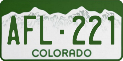 CO license plate AFL221