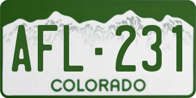 CO license plate AFL231