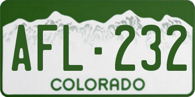 CO license plate AFL232