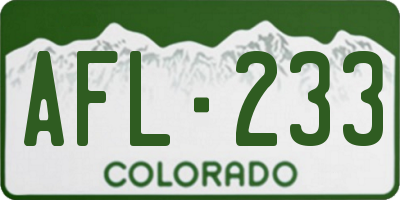 CO license plate AFL233