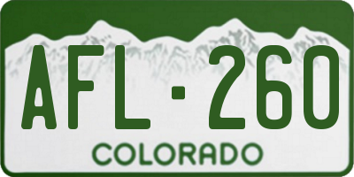 CO license plate AFL260