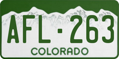 CO license plate AFL263
