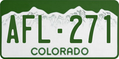 CO license plate AFL271