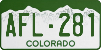 CO license plate AFL281