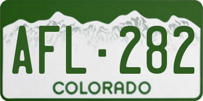 CO license plate AFL282