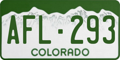 CO license plate AFL293