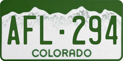 CO license plate AFL294