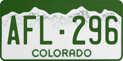 CO license plate AFL296