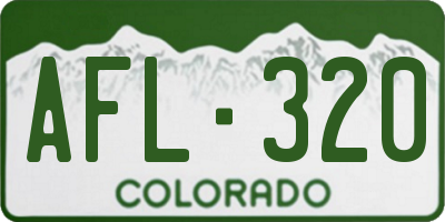 CO license plate AFL320