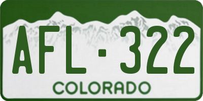 CO license plate AFL322