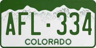 CO license plate AFL334