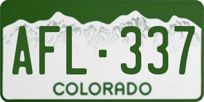 CO license plate AFL337