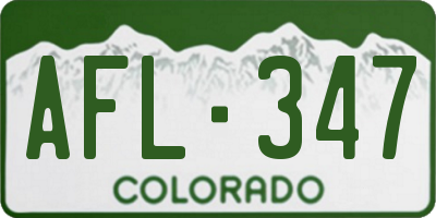 CO license plate AFL347