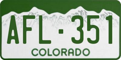 CO license plate AFL351