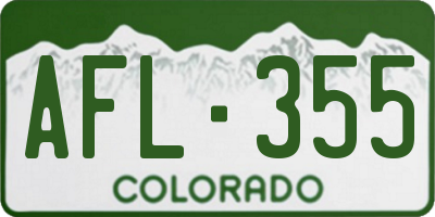 CO license plate AFL355