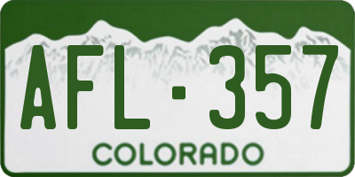 CO license plate AFL357