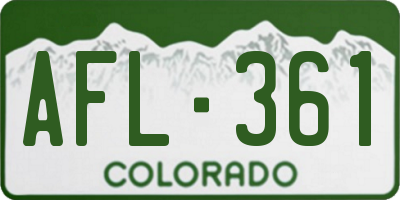 CO license plate AFL361