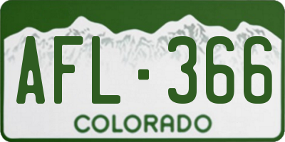 CO license plate AFL366