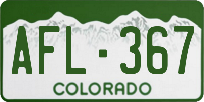 CO license plate AFL367