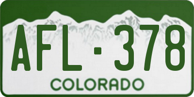 CO license plate AFL378
