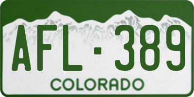 CO license plate AFL389