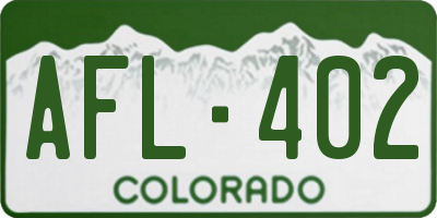 CO license plate AFL402