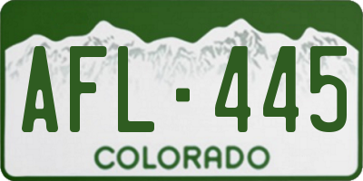 CO license plate AFL445
